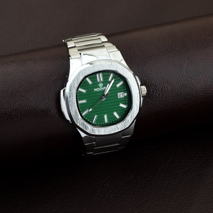 MOOVER Luxury Stainless Steel Watch – Silver & White Dial